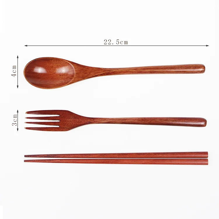 Spoon Fork Chopsticks Portable Cutlery Wooden Cutlery Set Travel Eco-friendly Cutlery Set Gifts Utensils for Kitchen Sets Dining thumbnail 6