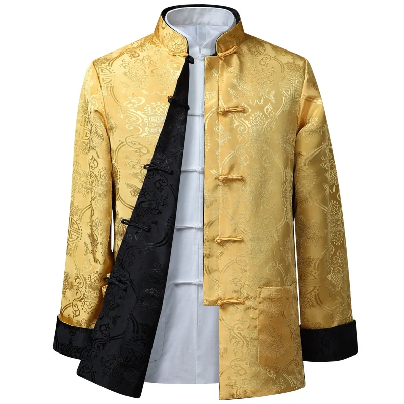 Chinese Styple New Dragon Year Shirt Kung Fu Coats Tang Suit Jacket Traditional Chinese Clothing Jackets Hanfu Men Clothing thumbnail 2