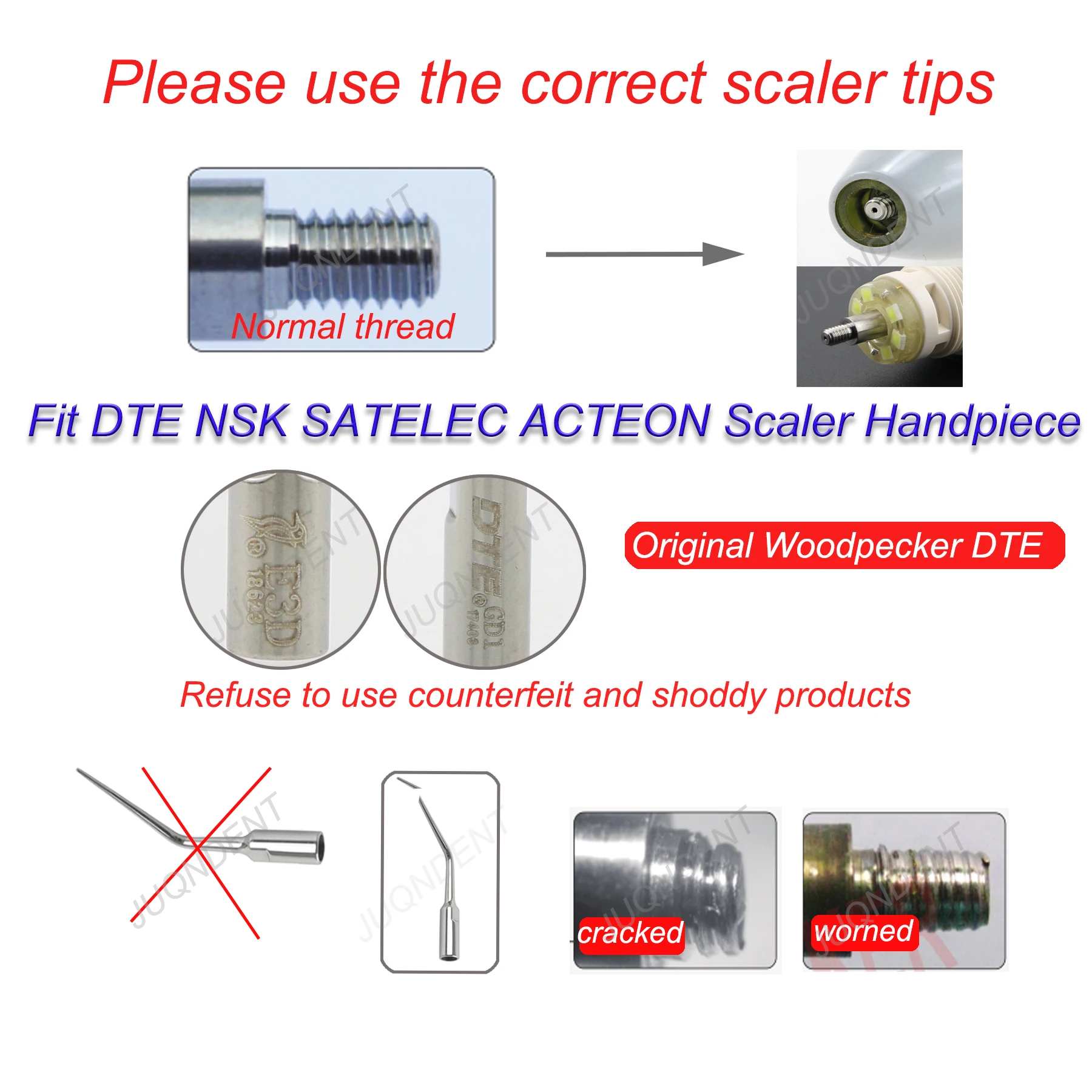 Woodpecker DTE Dental Ultrasonic Scaler V2 V3 LED Dentistry Scaler Tips For Scaling Endodontics Fit NSK Satelec Acteon handle thumbnail 6