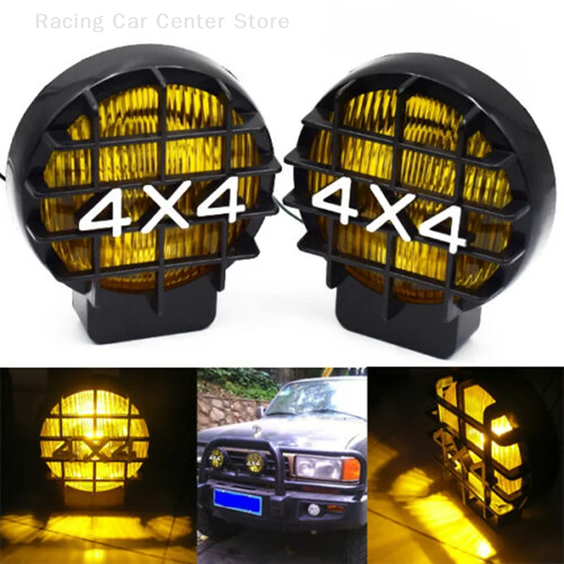 5.5 Inch 4X4 Round Driving Halogen Fog LED Light H3 12V 55W Off-Road Vehicle Work Lamp Auto Car Yellow Spotlight thumbnail 2