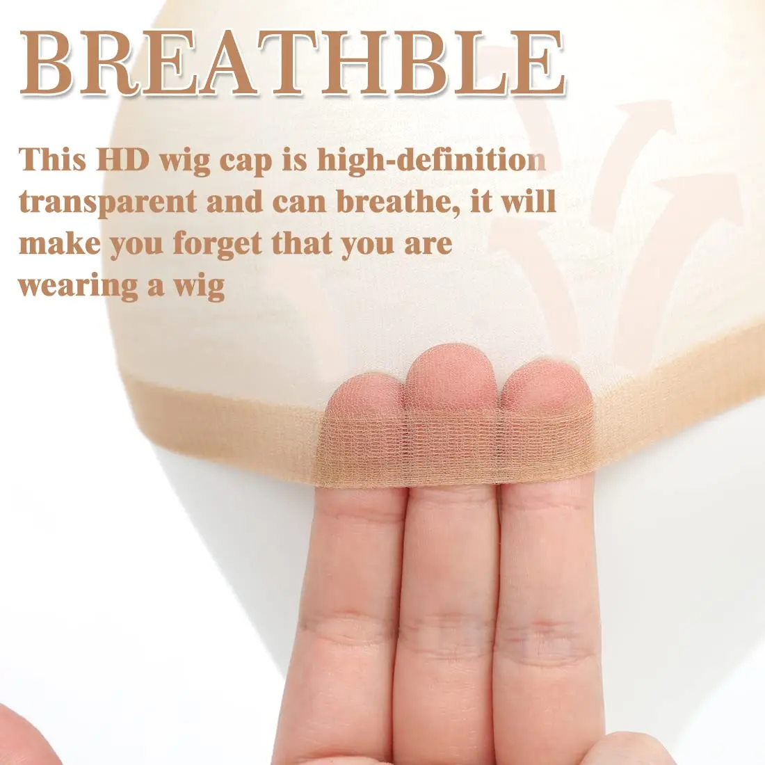 4 pcs HD Wig Cap Elastic Breathable Invisible Wig CapsStretchy Nylon Wig Caps Perfect For Professional Use thumbnail 4