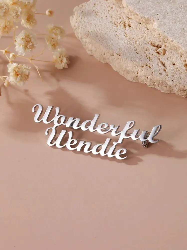 Personalized name pins, handmade custom text flip collar pins, collar pins, suit pins. A perfect personalized gift that can expr thumbnail 3