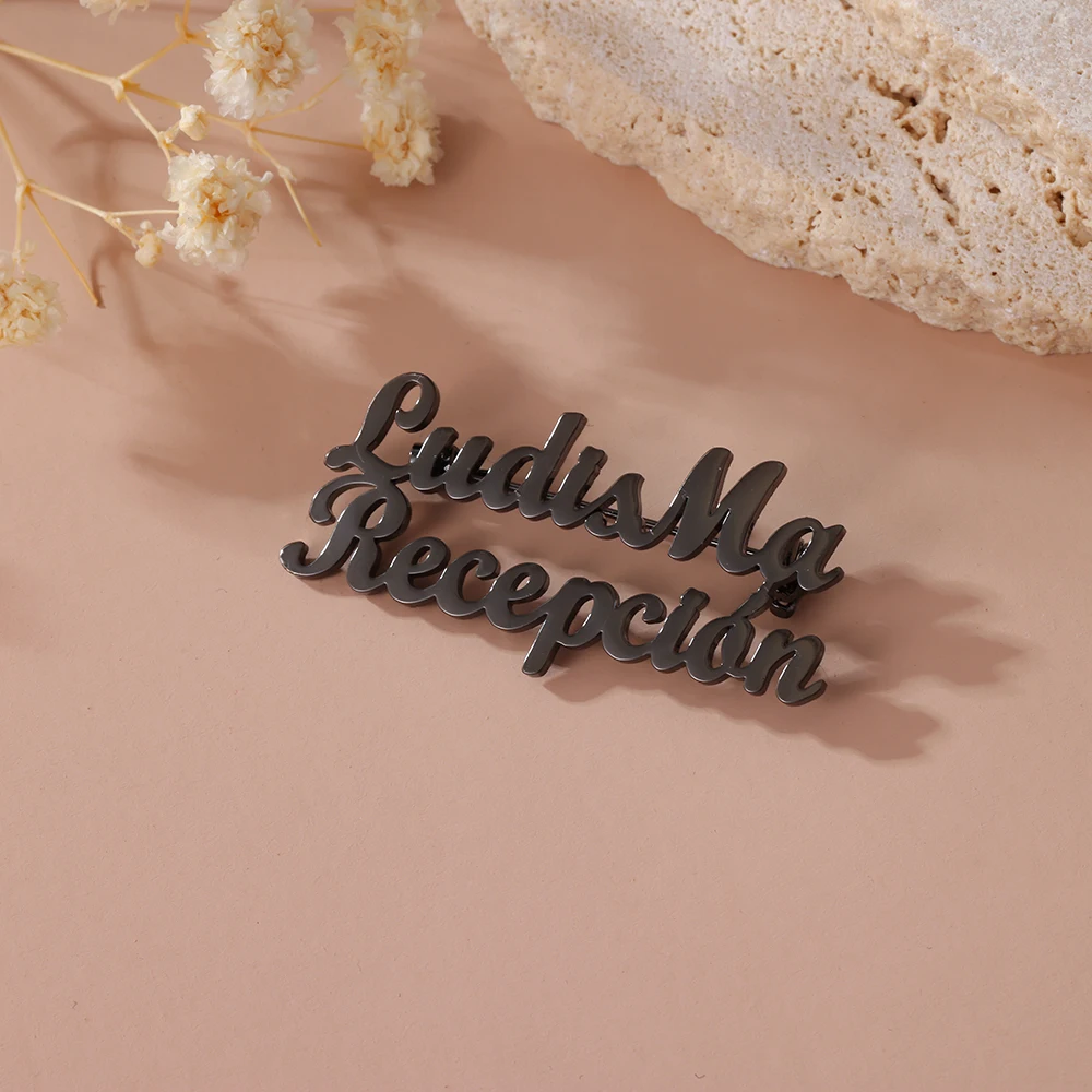 Personalized name pins, handmade custom text flip collar pins, collar pins, suit pins. A perfect personalized gift that can expr thumbnail 5