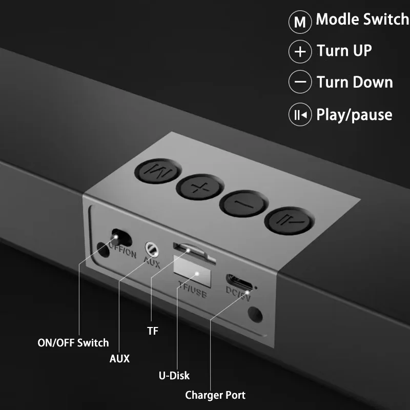Bluetooth LED Light 4D Surround Speaker Home Theater Sound System Computer Soundbar For TV Subwoofer Wired Stereo Strong Bass thumbnail 5