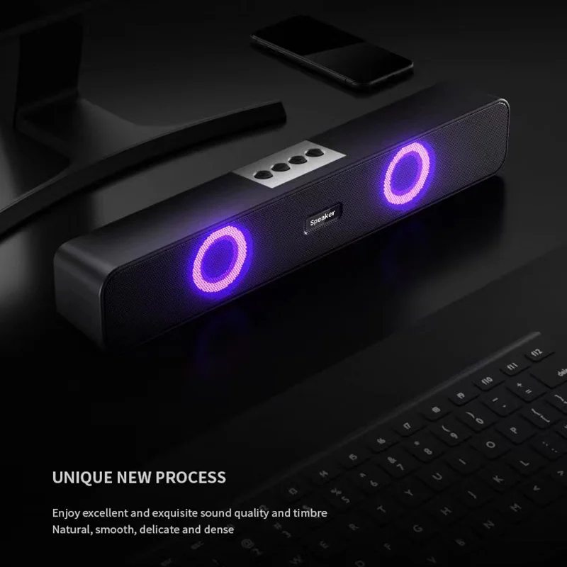 Bluetooth LED Light 4D Surround Speaker Home Theater Sound System Computer Soundbar For TV Subwoofer Wired Stereo Strong Bass thumbnail 2