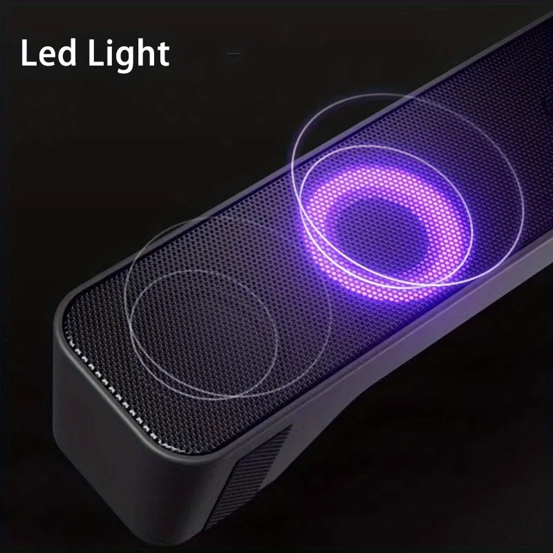 Bluetooth LED Light 4D Surround Speaker Home Theater Sound System Computer Soundbar For TV Subwoofer Wired Stereo Strong Bass thumbnail 4