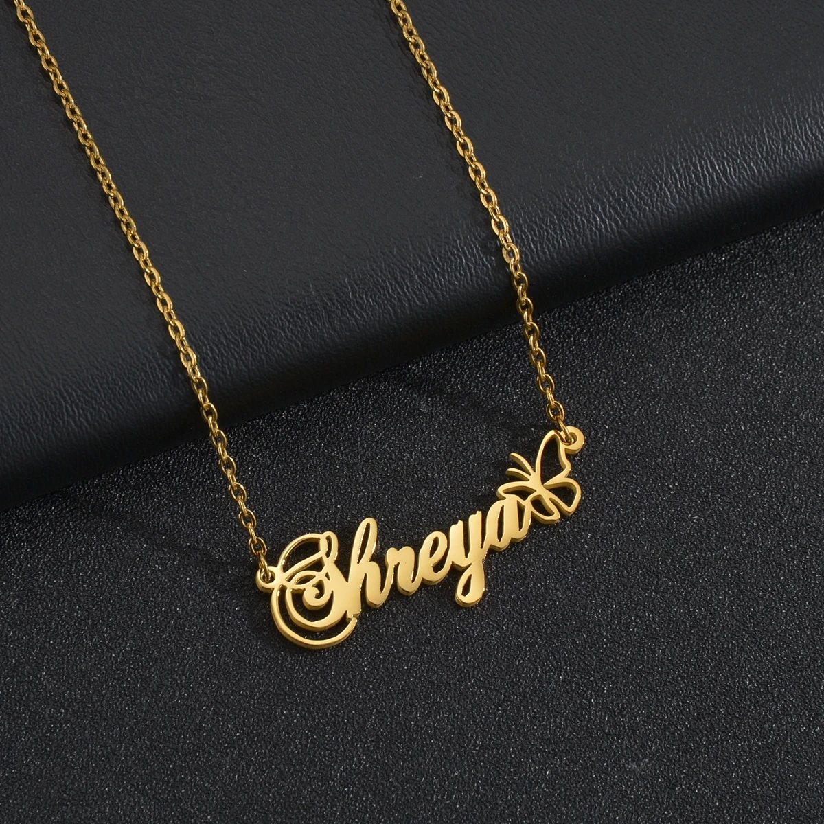 Atoztide Personalized Custom Name Necklace for Women Crown Butterfly Pendant Stainless Steel Chain Jewelry Fashion Birthday Gift thumbnail 4