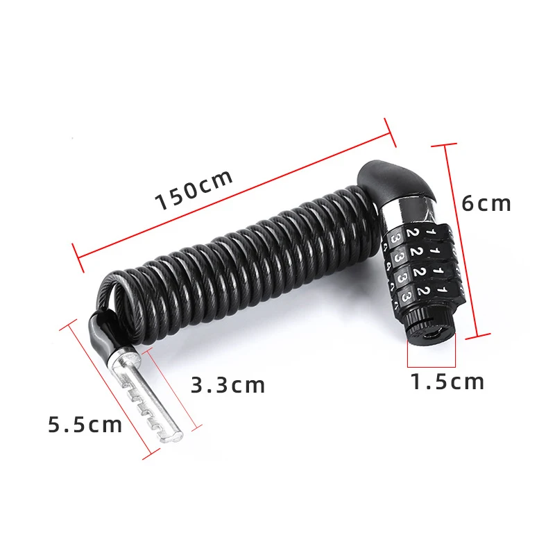 Bicycle lock wire chain Bicycle mountain bike motorbike anti-theft combination lock luggage helmet universal locks Accessories thumbnail 2