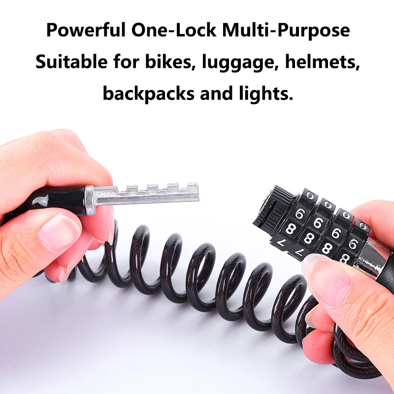 Bicycle lock wire chain Bicycle mountain bike motorbike anti-theft combination lock luggage helmet universal locks Accessories thumbnail 6