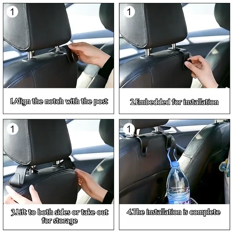 Bling Vehicle Seat Headrest Hook Front Seat, Car Hook Bling Automotive Hangers for Purse, Bag, Handbag, Grocery, Car Accessories thumbnail 5