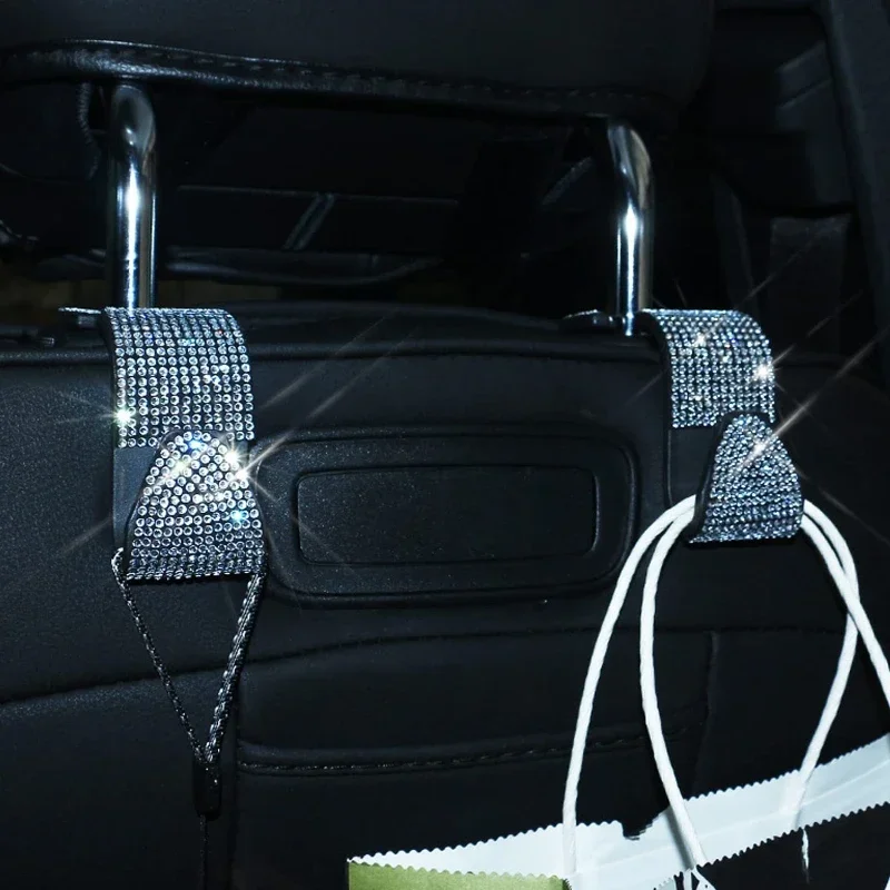 Bling Vehicle Seat Headrest Hook Front Seat, Car Hook Bling Automotive Hangers for Purse, Bag, Handbag, Grocery, Car Accessories thumbnail 3