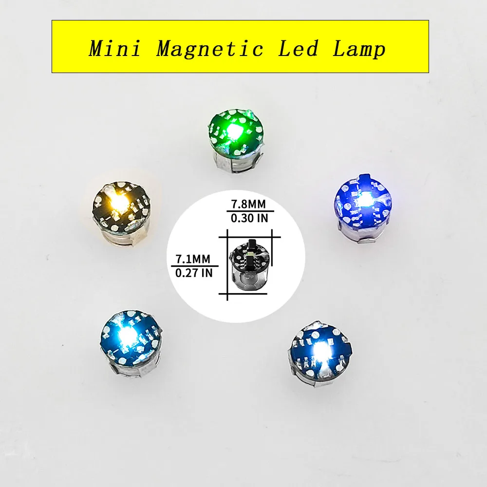 10pcs Super Mini Magnetic Led Lamp Toys 7.8mm *7.1mm DIY Model Making General Model Plus Light with Batteries and 1pc Magnet thumbnail 2