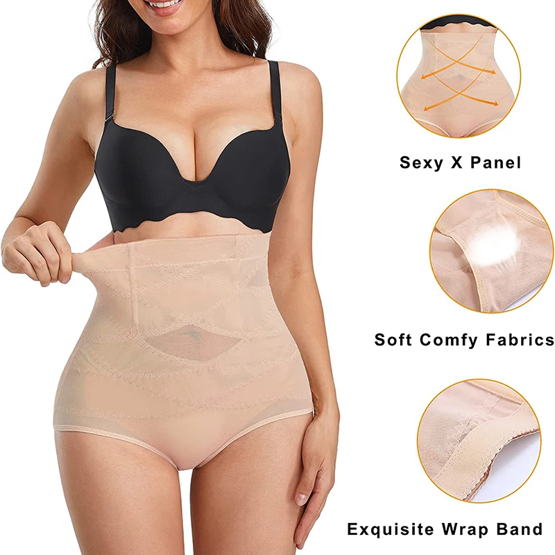 High Waisted Body Shaper X-shaped Girdles Tummy Control Shapewear Panties Slimming Waist Trainer Butt Lifter Underwear Shapers thumbnail 3