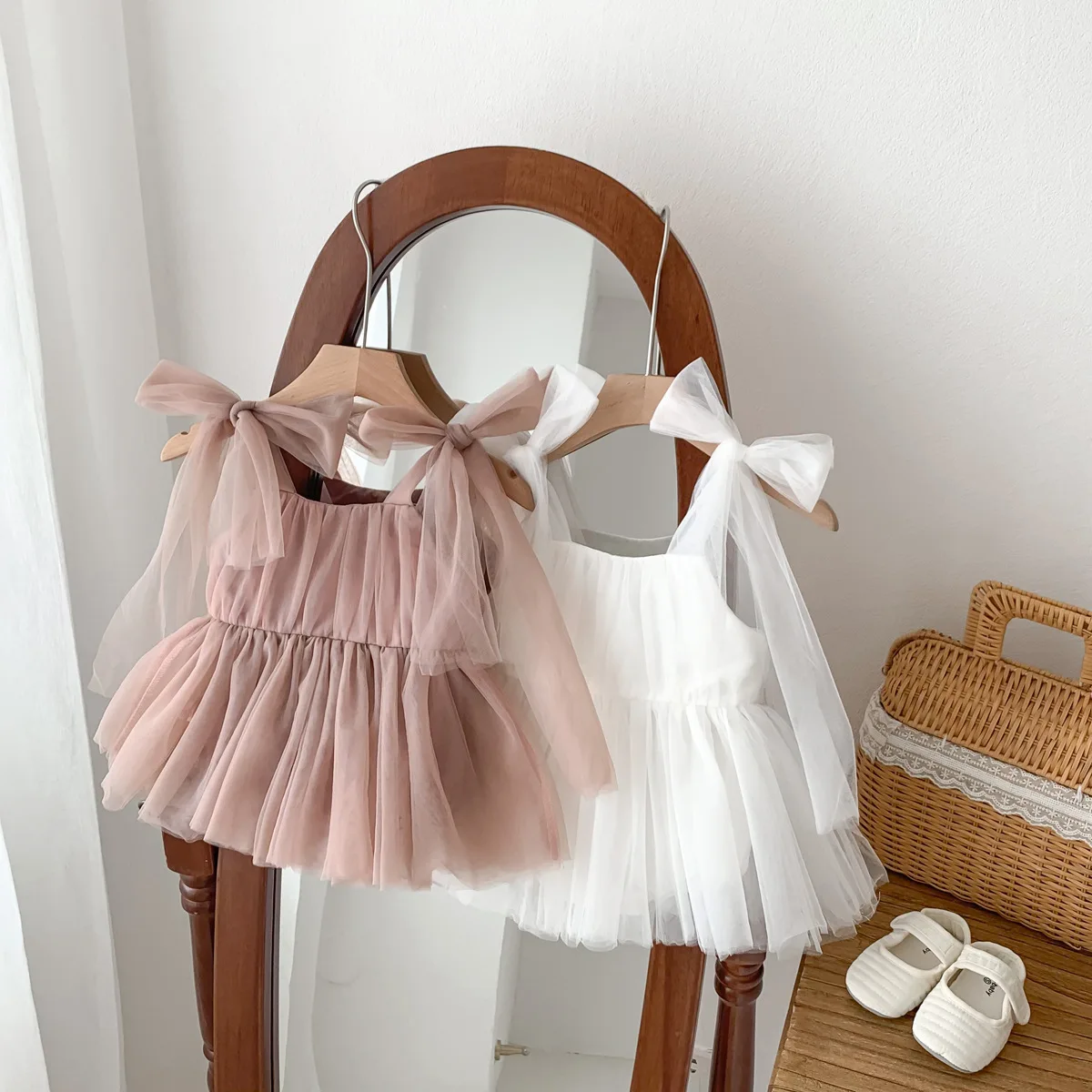 Summer Baby Romper Set Lace Polka Dots Toddler Princess Dress  Infant Girls Bodysuit Baby Onesies 0-24 M thumbnail 4