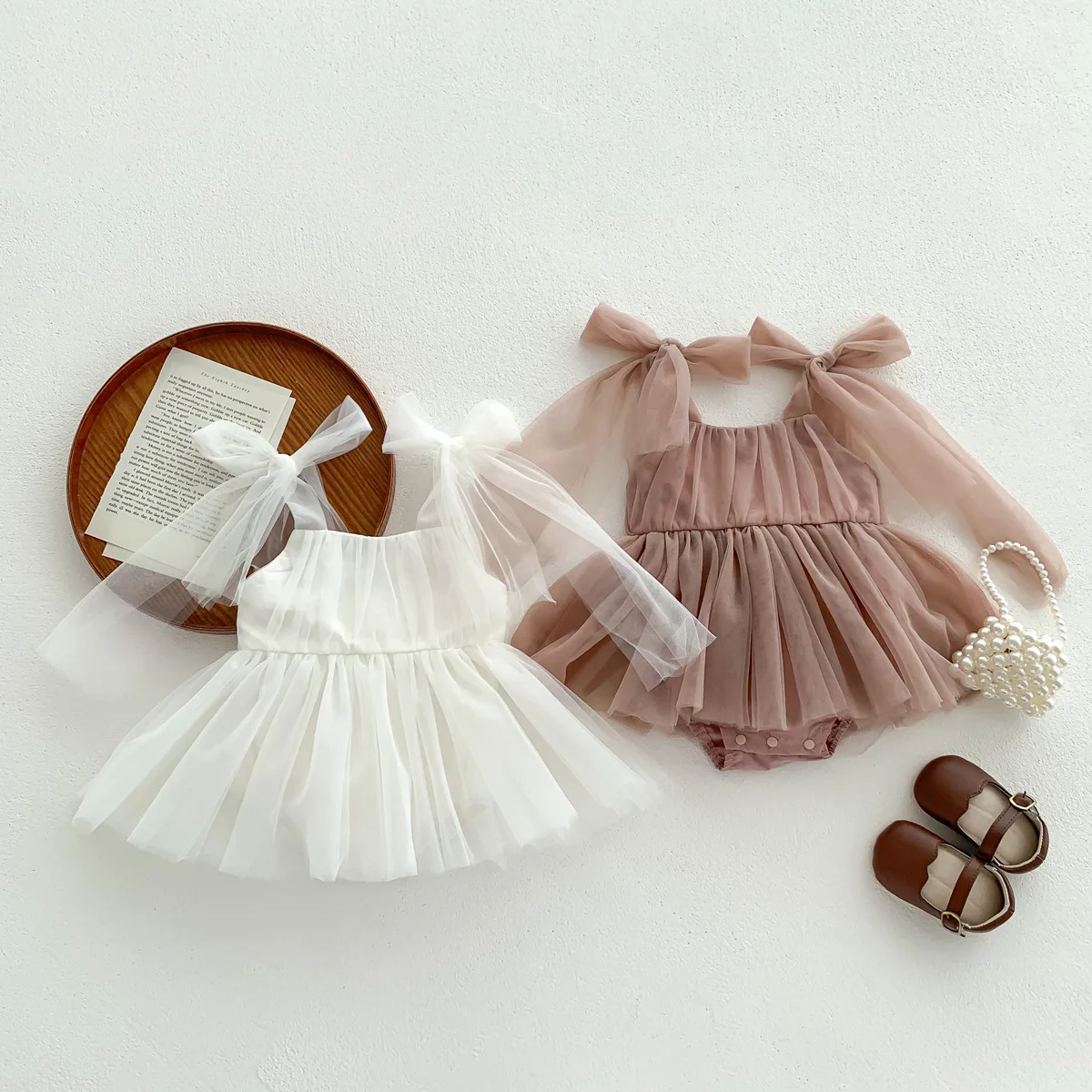 Summer Baby Romper Set Lace Polka Dots Toddler Princess Dress  Infant Girls Bodysuit Baby Onesies 0-24 M thumbnail 2
