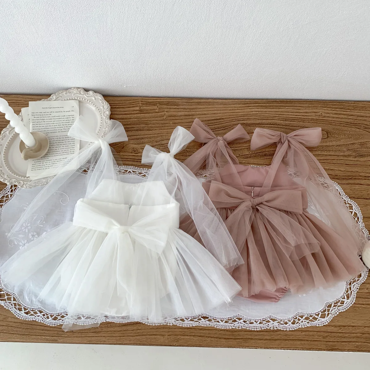 Summer Baby Romper Set Lace Polka Dots Toddler Princess Dress  Infant Girls Bodysuit Baby Onesies 0-24 M thumbnail 6