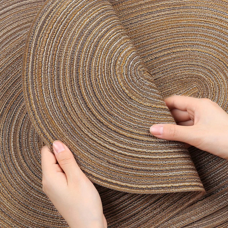 1/4/6/10PCS Oval Table Mats Braided Placemats for Dining Tables Natural Woven Oversized Place mats Set 테이블매트 салфетки на стол thumbnail 3