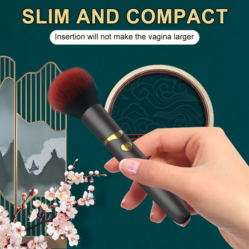 Makeup Brush G Spot Vibrator Sex Toys Powerful Vibrating Vagina Nipple Orgasm Stimulator USB Wireless Charging AV Stick Massager thumbnail 4