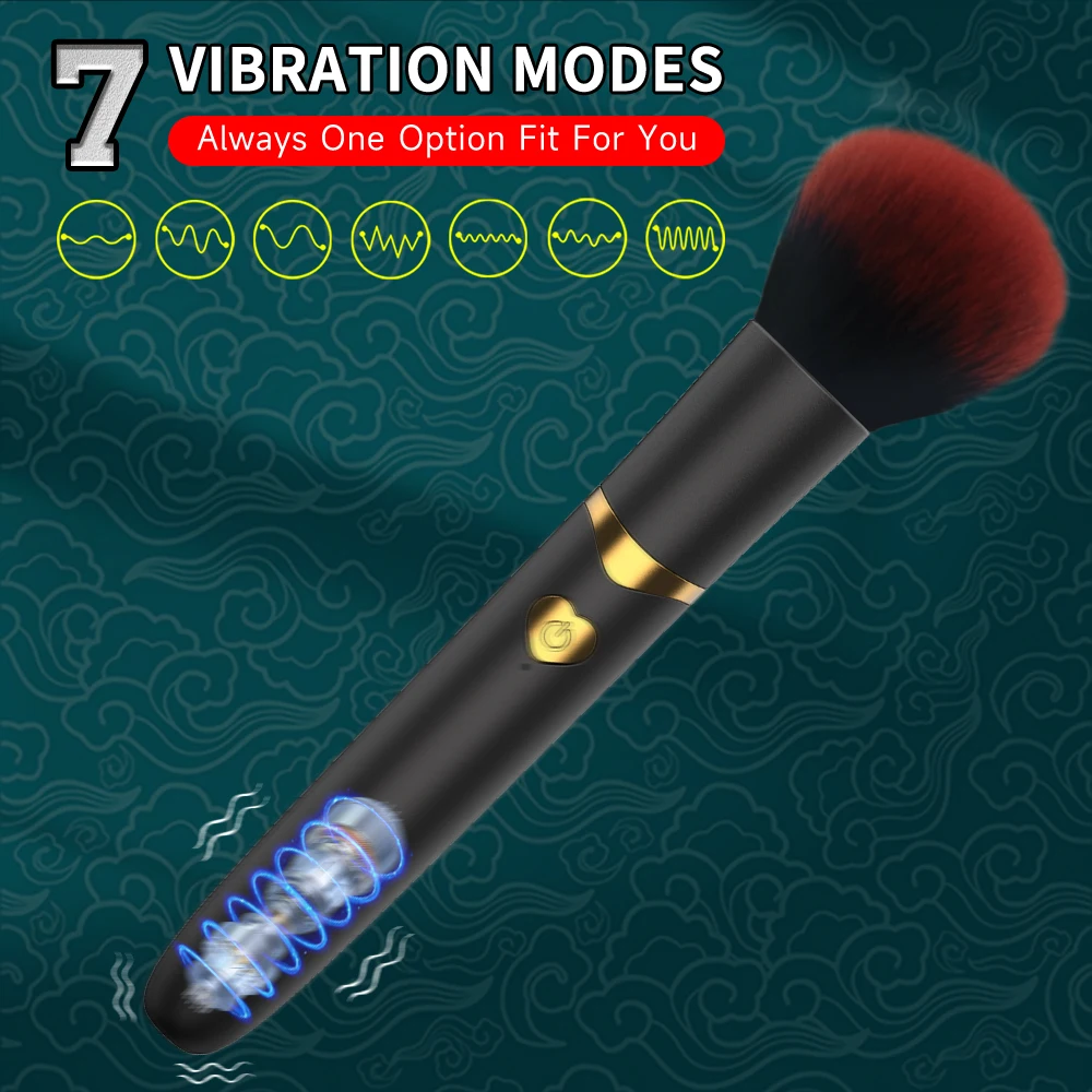 Makeup Brush G Spot Vibrator Sex Toys Powerful Vibrating Vagina Nipple Orgasm Stimulator USB Wireless Charging AV Stick Massager thumbnail 2