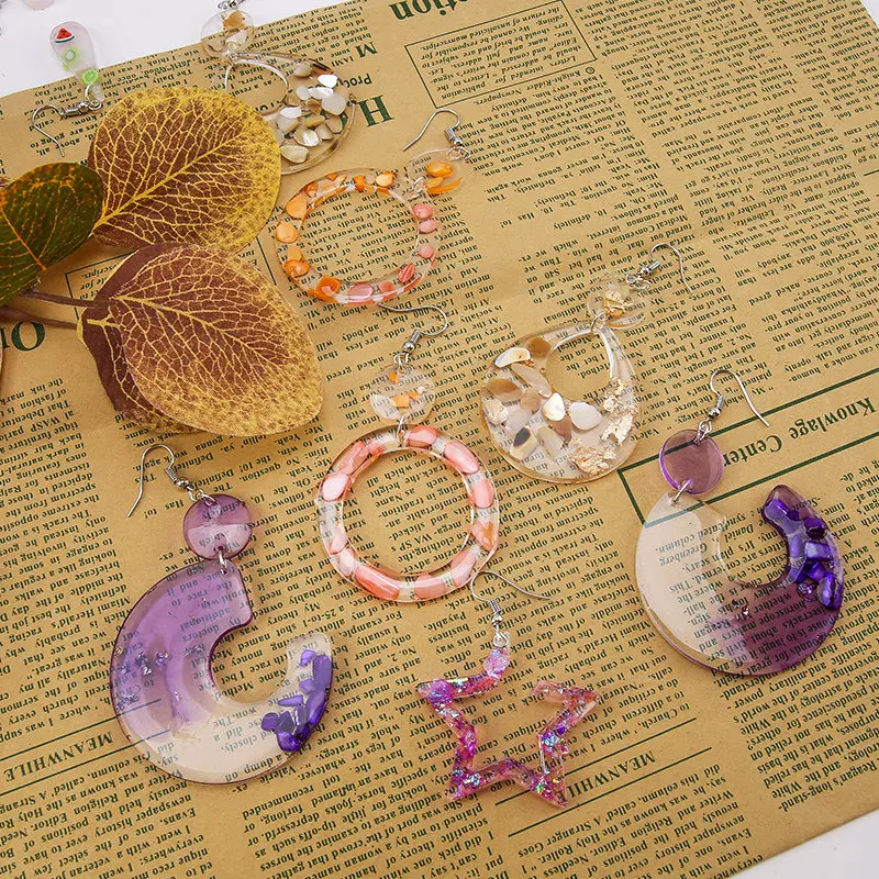 Silicone Earring Mold Earring Resin Mold Jewelry Making Casting Tools Earring Hooks for Craft DIY Charms Pendant Earring Making thumbnail 3