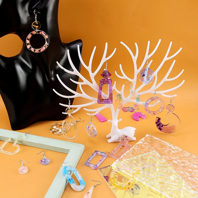 Silicone Earring Mold Earring Resin Mold Jewelry Making Casting Tools Earring Hooks for Craft DIY Charms Pendant Earring Making thumbnail 6