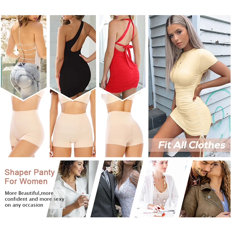 Womens High Waisted Shaper Shorts Smooth Shaping Boyshorts Panties Tummy Control Underwear Slimming Shapewear Short thumbnail 3