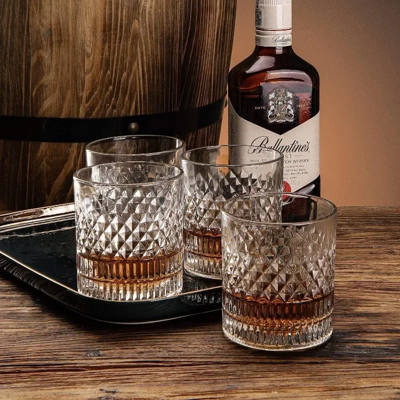 1/2/3/4pcs Cups 335ml Transparent Whiskey Cup for Party/Home/Bar European Crystal Glass Wine Cup Wholesale Cups Mug Beer Glass thumbnail 4