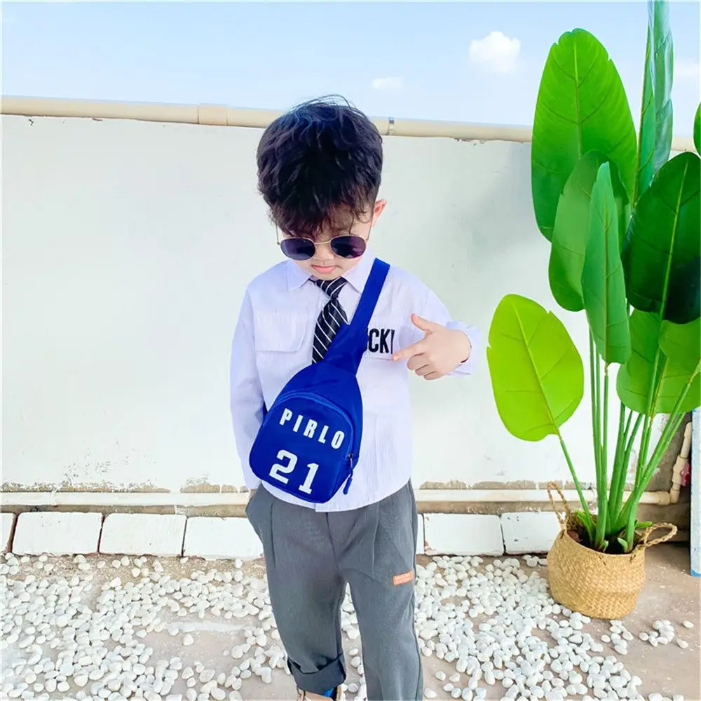 1pcs Cute Cartoon Children's Number Printed Chest Bag Girls Boys Sports Leisure Messenger Bag All-match Fashion Shoulder Bag thumbnail 2