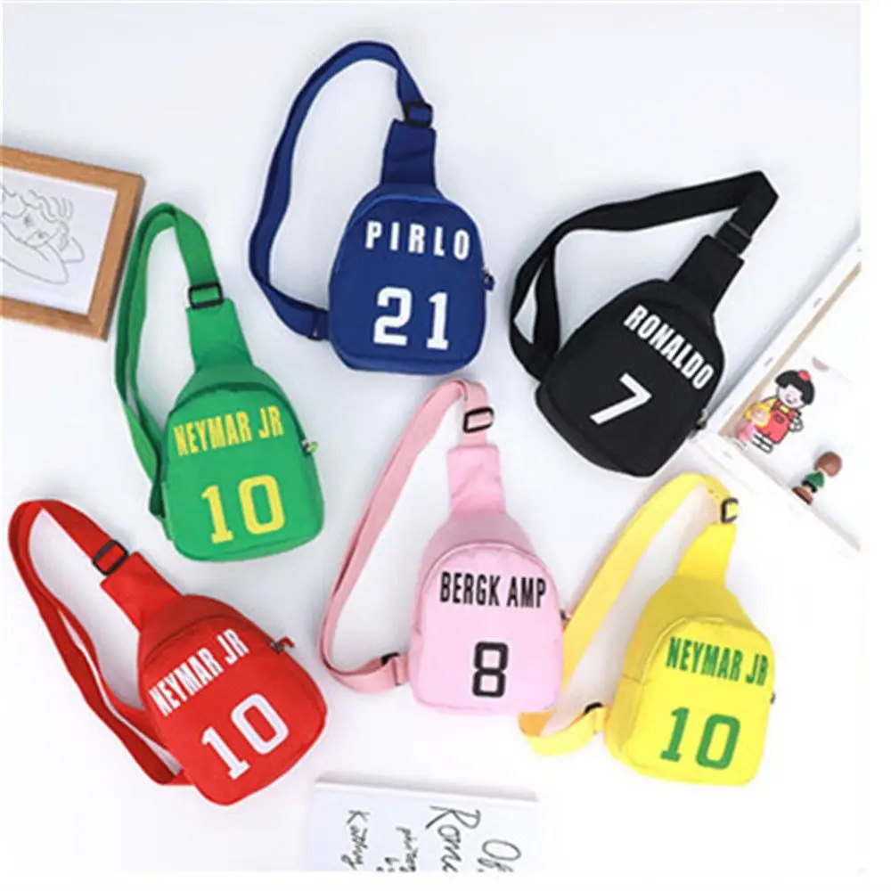 1pcs Cute Cartoon Children's Number Printed Chest Bag Girls Boys Sports Leisure Messenger Bag All-match Fashion Shoulder Bag