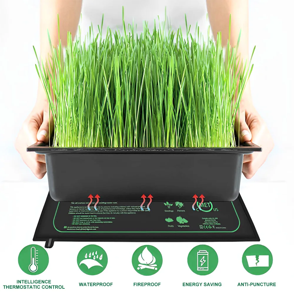 10/25/50CM Seedling Heat Mat Indoor Plants Germination Waterproof Heating Pad Propagation Clone Starter Mat EU/US/UK Plug thumbnail 2