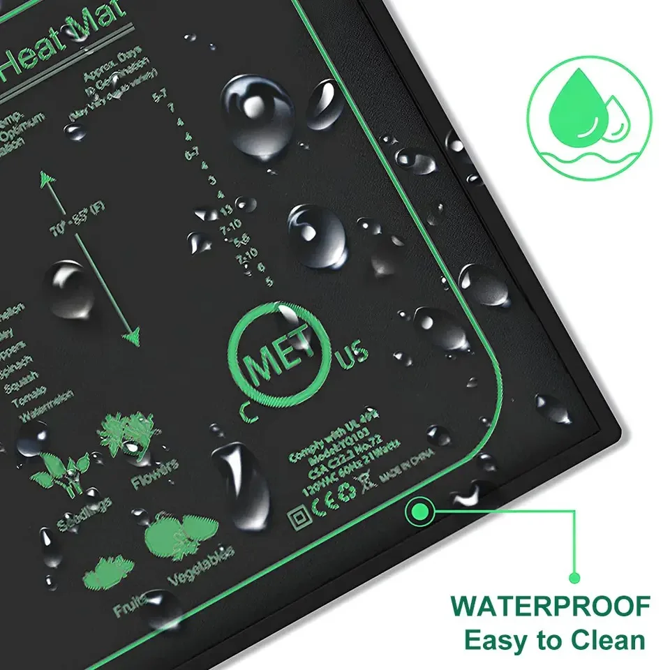 10/25/50CM Seedling Heat Mat Indoor Plants Germination Waterproof Heating Pad Propagation Clone Starter Mat EU/US/UK Plug thumbnail 3