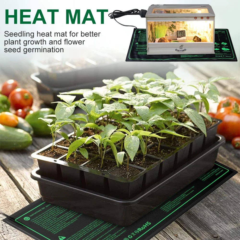 10/25/50CM Seedling Heat Mat Indoor Plants Germination Waterproof Heating Pad Propagation Clone Starter Mat EU/US/UK Plug thumbnail 5