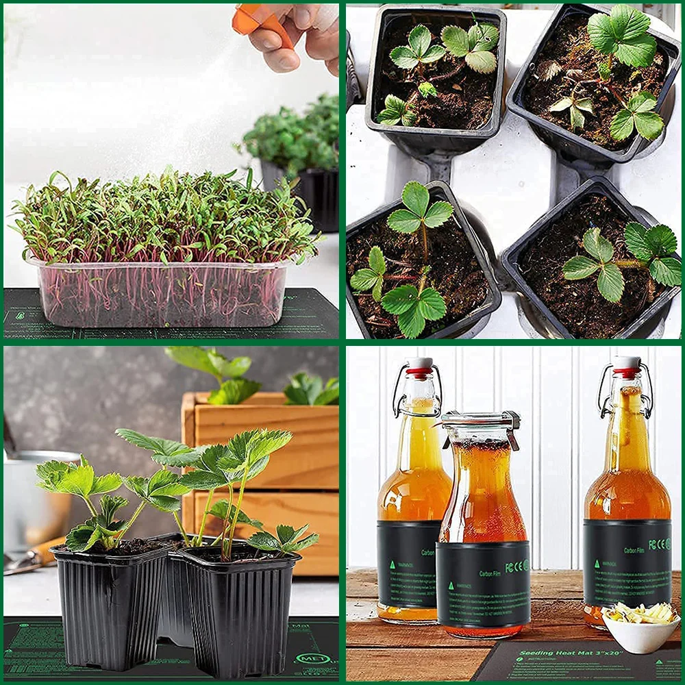 10/25/50CM Seedling Heat Mat Indoor Plants Germination Waterproof Heating Pad Propagation Clone Starter Mat EU/US/UK Plug thumbnail 6