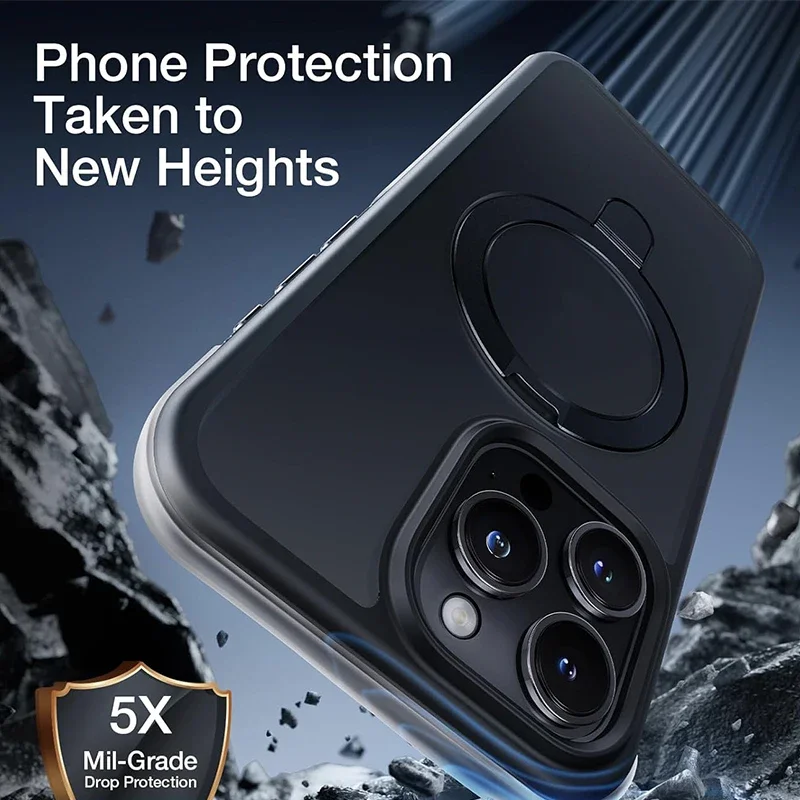 Magnetic Mobile Phone Case with Ring Stand for iPhone 17 Pro Max Air 16 16E 15 14 Case Plus 13 11 12 Mobile Cases with Kickstand thumbnail 4
