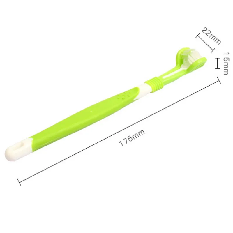 Dog Toothbrush Three Sided Pet Toothbrush Oral Cleaning Three Headed Brush for Dog Teeth Cleaning Soft Hair Dogs Toothbrushes thumbnail 6