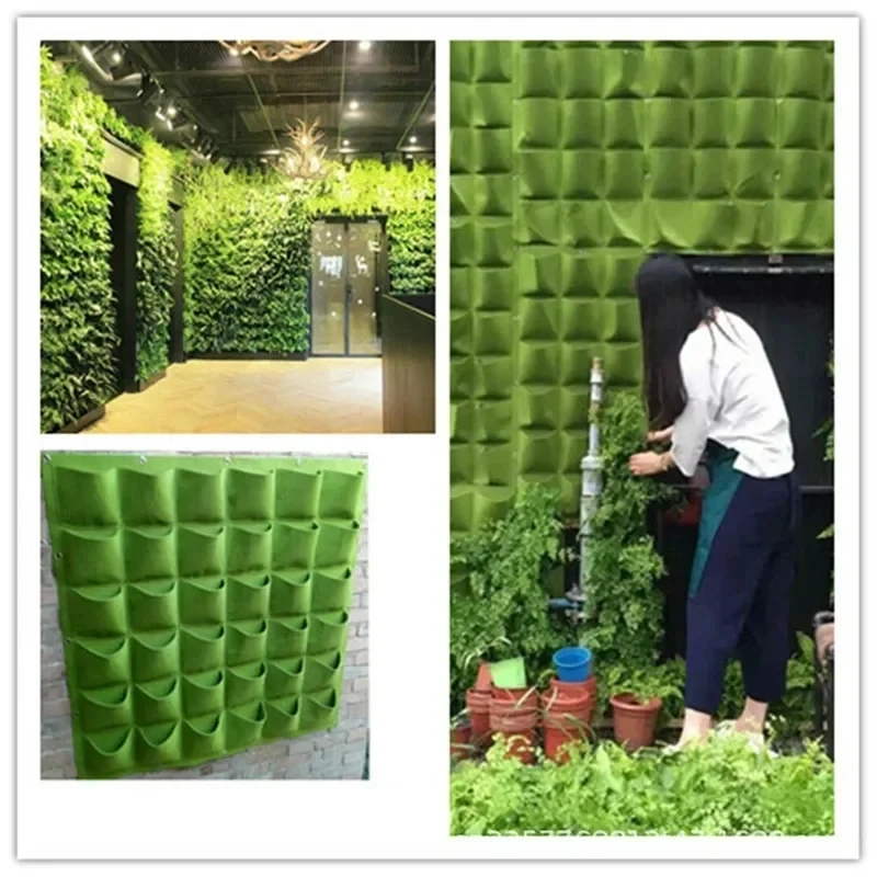 NEW Wall Hanging Pockets Planting Bags Flower Pot Home Garden Grow Bag Garden Planter Vertical Suculentas Plant Pot Home Decor thumbnail 4