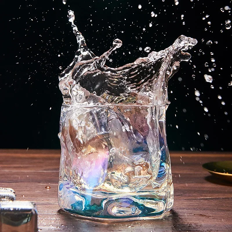 280ml Japanese Twisted Grain Glass Whiskey Cup Niche Water Cup Drinkware Cocktail Vodka Wine Cup Espresso Coffee Mug Milk Cup thumbnail 2