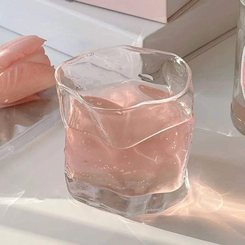280ml Japanese Twisted Grain Glass Whiskey Cup Niche Water Cup Drinkware Cocktail Vodka Wine Cup Espresso Coffee Mug Milk Cup thumbnail 5