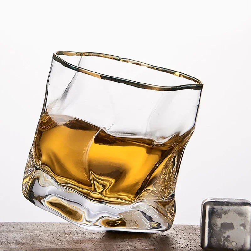 280ml Japanese Twisted Grain Glass Whiskey Cup Niche Water Cup Drinkware Cocktail Vodka Wine Cup Espresso Coffee Mug Milk Cup thumbnail 6