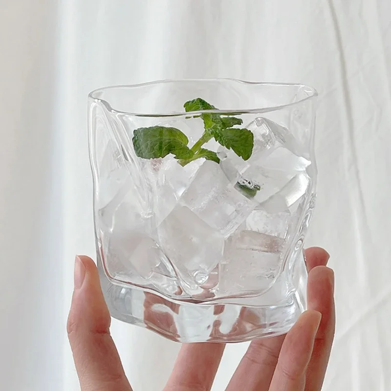 280ml Japanese Twisted Grain Glass Whiskey Cup Niche Water Cup Drinkware Cocktail Vodka Wine Cup Espresso Coffee Mug Milk Cup thumbnail 4