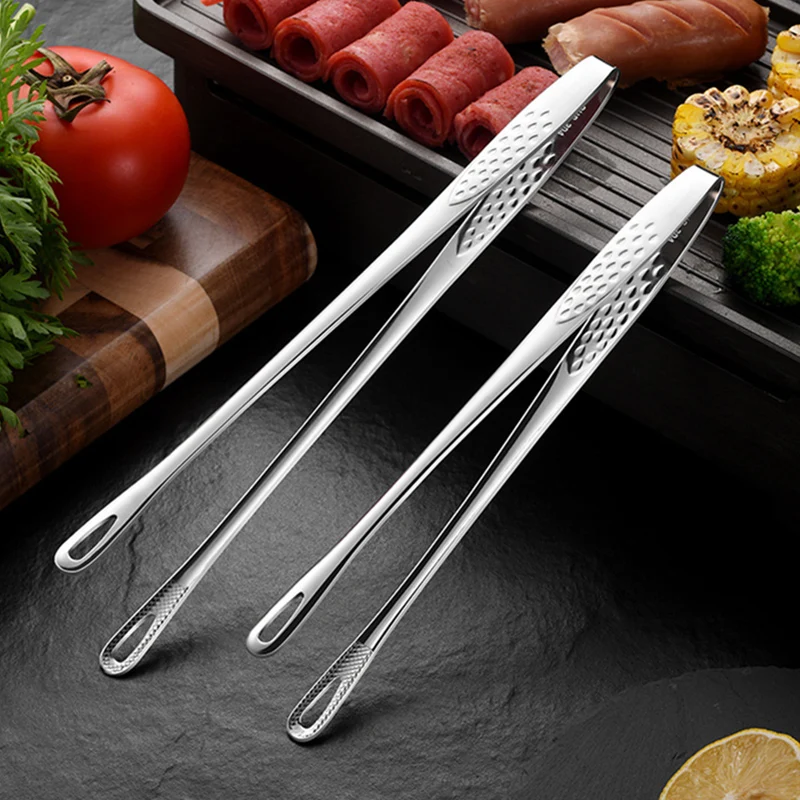 2Pcs Kitchen Tongs Barbecue Grill Tongs Stainless Steel Cooking Tweezers Chef Food Meat Tongs Clip BBQ Tools Kitchen Accessories thumbnail 4
