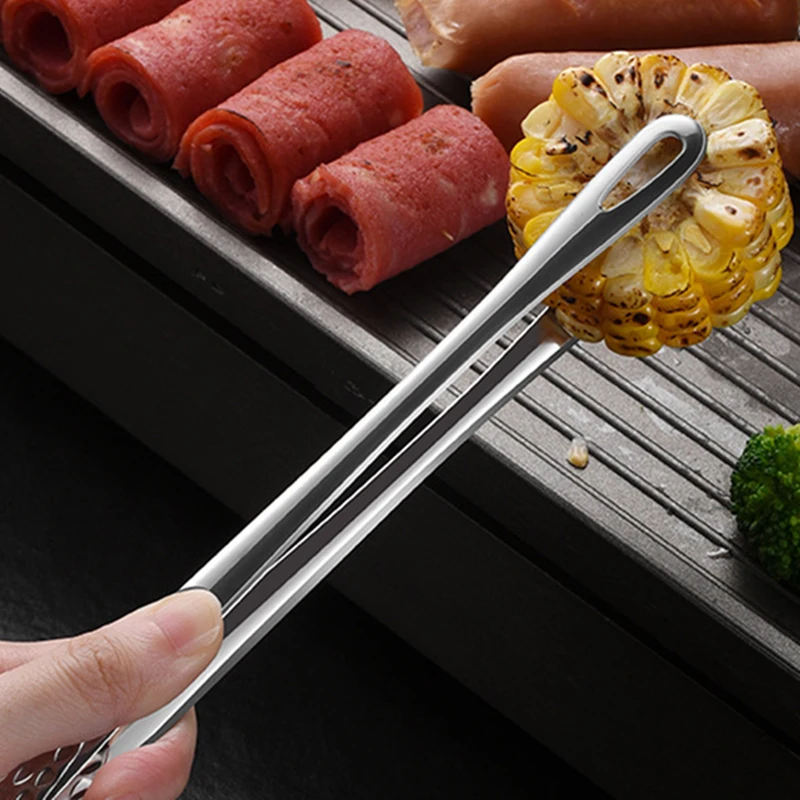 2Pcs Kitchen Tongs Barbecue Grill Tongs Stainless Steel Cooking Tweezers Chef Food Meat Tongs Clip BBQ Tools Kitchen Accessories thumbnail 2