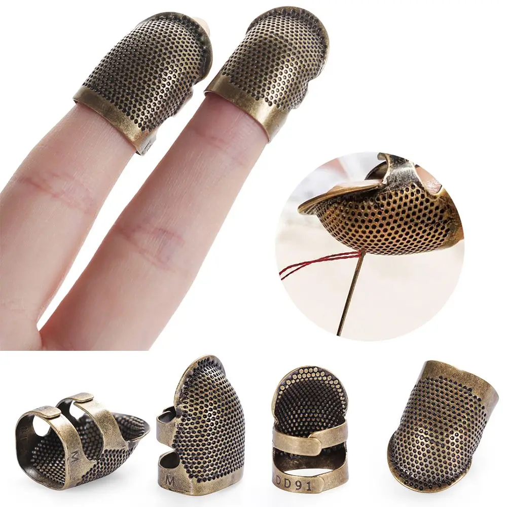 1PC Vintage Gold Finger Protector Metal Needle Thimble Antique Ring  Handworking Stitching Tools DIY Crafts Sewing Accessories thumbnail 2