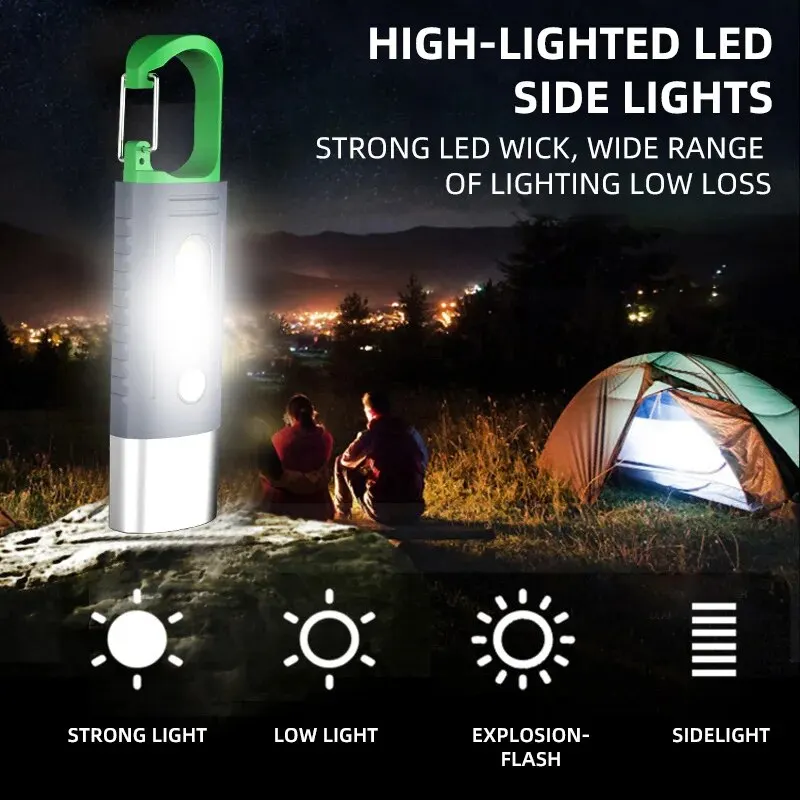 Mini Convenient High Power LED Flashlight Camping Flashlight, 3LEDAnd Side Lights TelescopicZoom Waterproof Light, Lampshade thumbnail 3