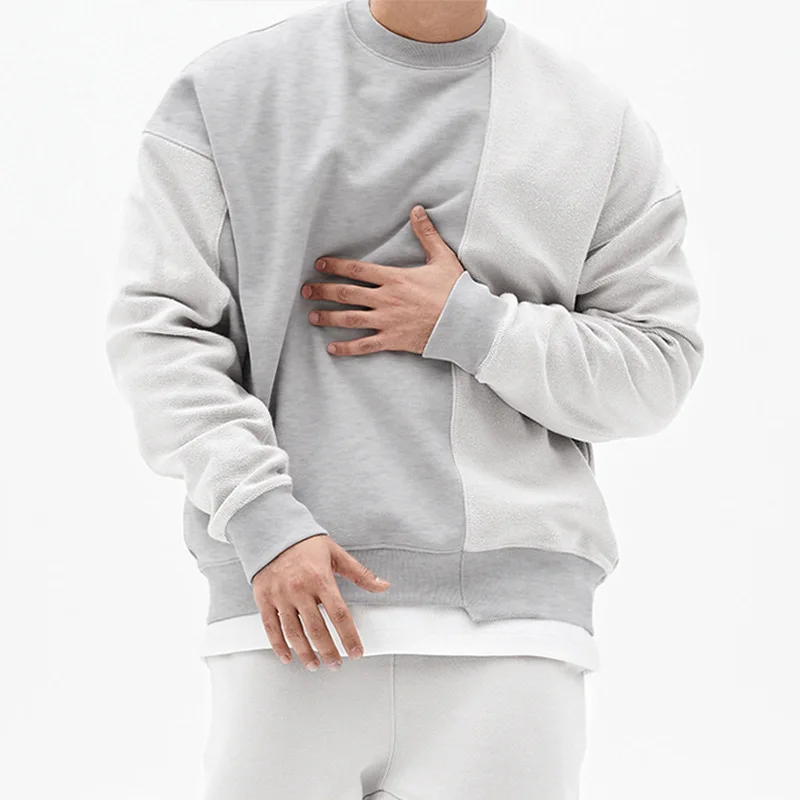 Men's Gym Fitness Sweatshirts Loose Hip Hop Hoodies Fashion Trend Clothing Regular O-neck Outdoor Casual Long Sleeve Pullovers thumbnail 3