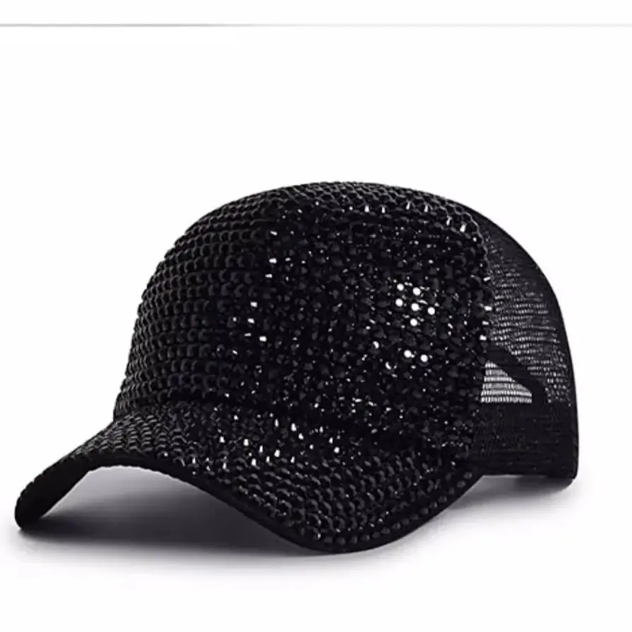 Baseball Cap Women Full Rhinestone Beads Mesh Cap Street Fashion Snapback Hats Casual Party Hip Hop Kpop Dance Cap Men Summer thumbnail 2