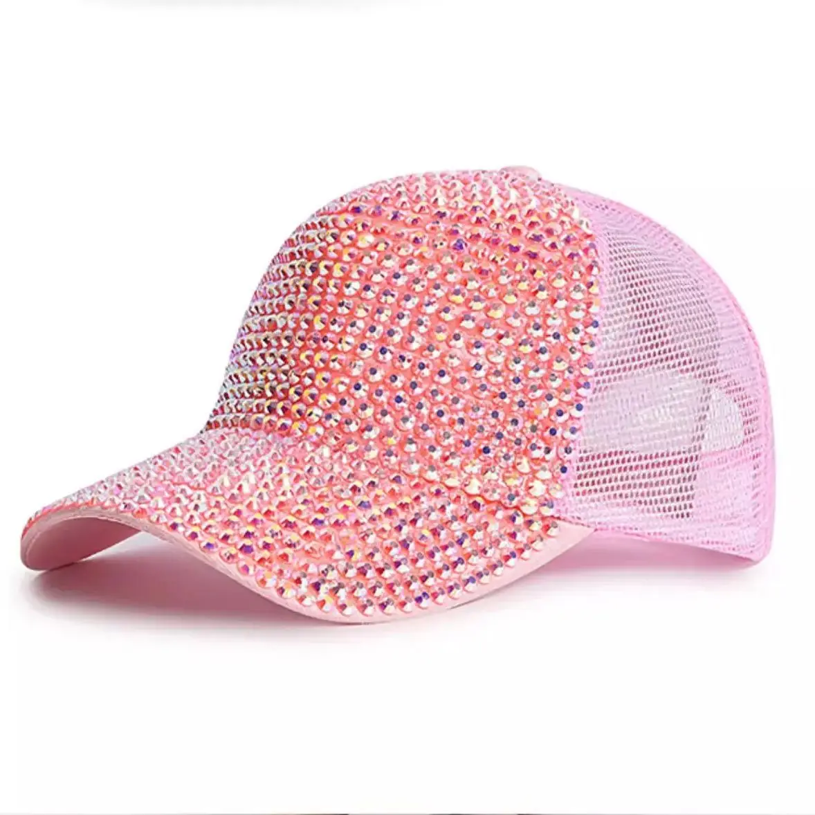 Baseball Cap Women Full Rhinestone Beads Mesh Cap Street Fashion Snapback Hats Casual Party Hip Hop Kpop Dance Cap Men Summer thumbnail 4