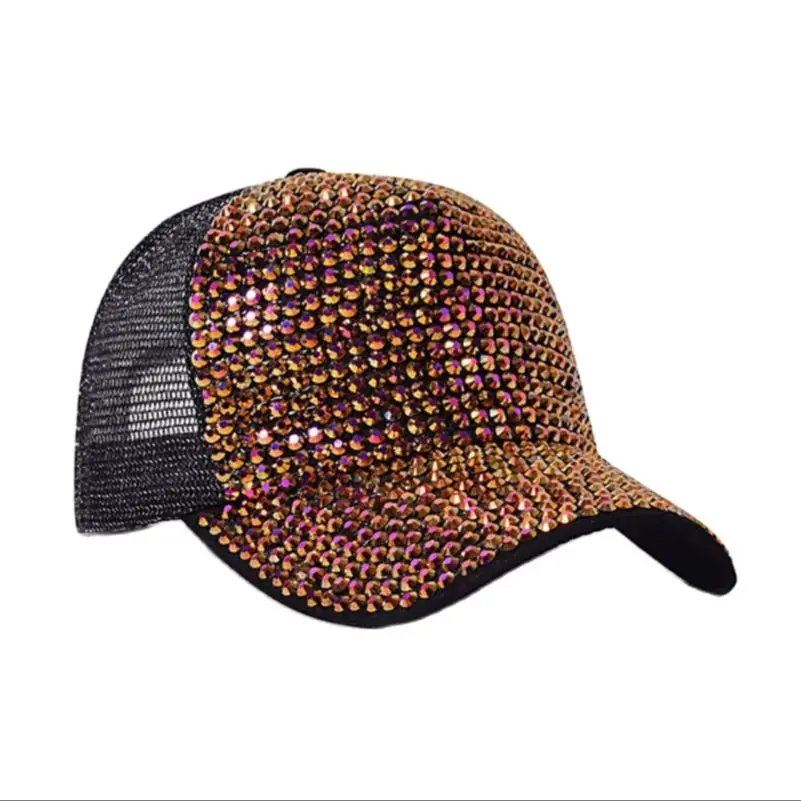 Baseball Cap Women Full Rhinestone Beads Mesh Cap Street Fashion Snapback Hats Casual Party Hip Hop Kpop Dance Cap Men Summer thumbnail 6