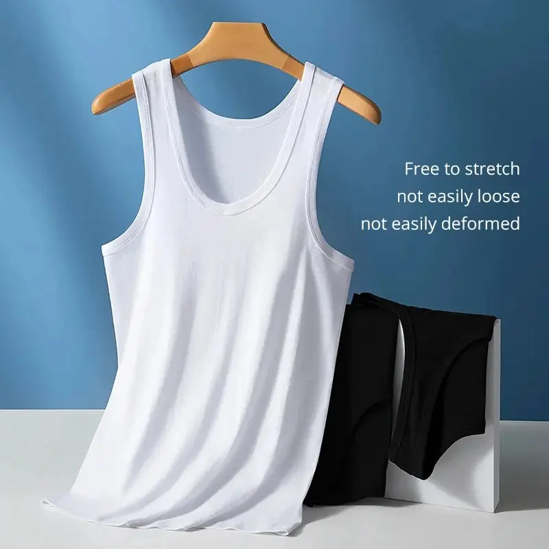 1/3 Pack Four Seasons Men's Cotton Joker Vest Teenagers Simple Fit Sports Fitness T-shirt Middle-aged Casual Sleeveless T-shirt thumbnail 2