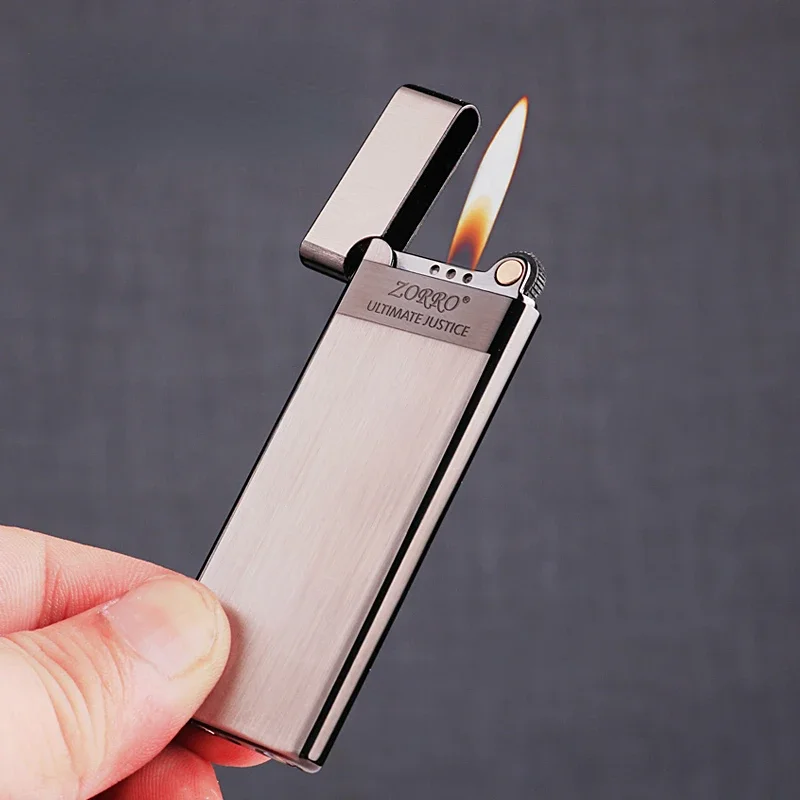 Zorro 636 Metal Ultra Thin Butane Gas Inflatable Grinding Wheel Lighter Holiday Gift Smoking Accessories Men's Small Tools thumbnail 2
